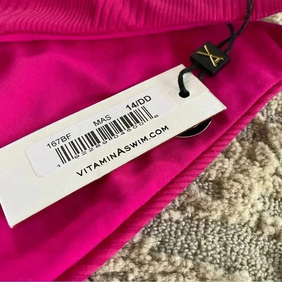Vitamin A NWT Reversible Ribbed Textured Solid Pink Bikini Bottoms: 14 - Picture 4 of 9